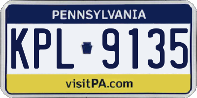PA license plate KPL9135