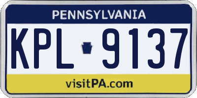 PA license plate KPL9137