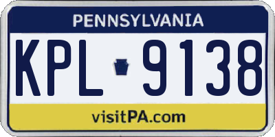 PA license plate KPL9138