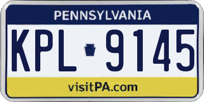 PA license plate KPL9145