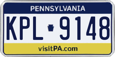 PA license plate KPL9148