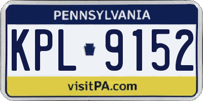 PA license plate KPL9152