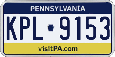 PA license plate KPL9153