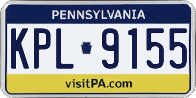 PA license plate KPL9155