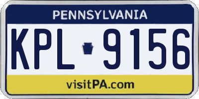 PA license plate KPL9156