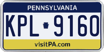 PA license plate KPL9160