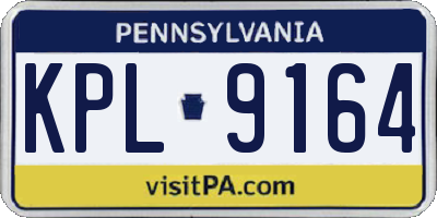 PA license plate KPL9164