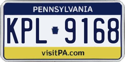 PA license plate KPL9168