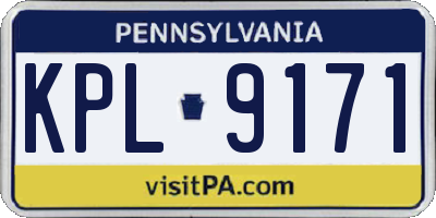 PA license plate KPL9171