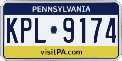 PA license plate KPL9174