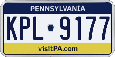 PA license plate KPL9177