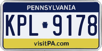 PA license plate KPL9178