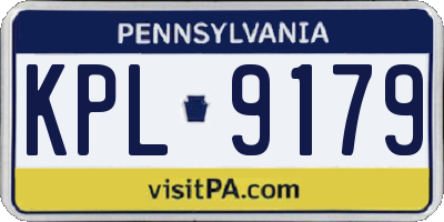 PA license plate KPL9179