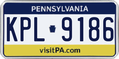 PA license plate KPL9186
