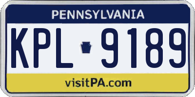 PA license plate KPL9189