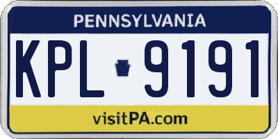 PA license plate KPL9191