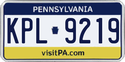 PA license plate KPL9219