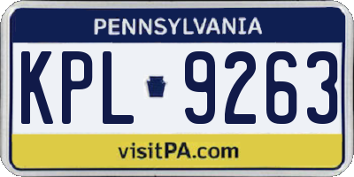 PA license plate KPL9263
