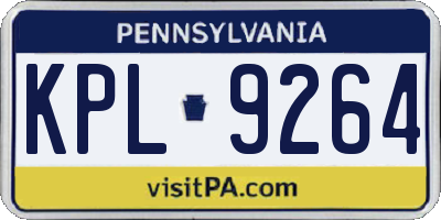PA license plate KPL9264