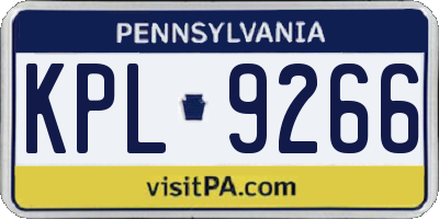 PA license plate KPL9266