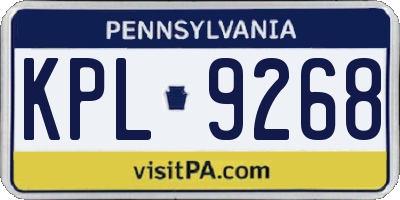 PA license plate KPL9268