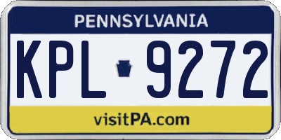 PA license plate KPL9272