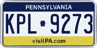 PA license plate KPL9273