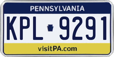 PA license plate KPL9291