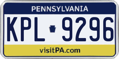 PA license plate KPL9296