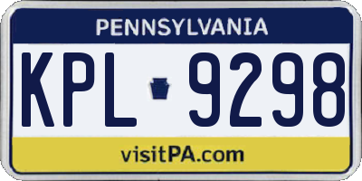PA license plate KPL9298