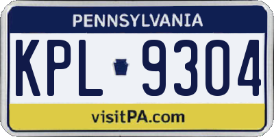 PA license plate KPL9304