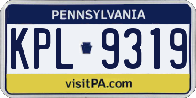 PA license plate KPL9319