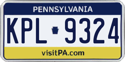 PA license plate KPL9324
