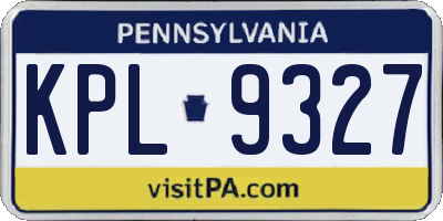 PA license plate KPL9327