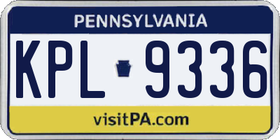 PA license plate KPL9336
