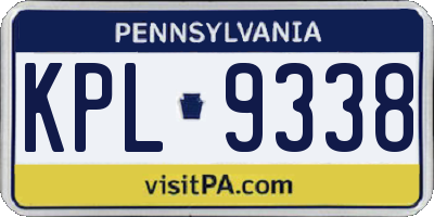 PA license plate KPL9338