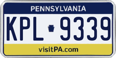 PA license plate KPL9339