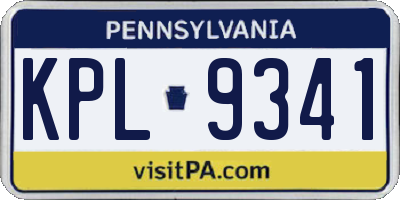 PA license plate KPL9341