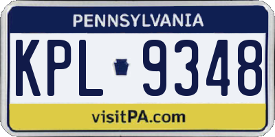 PA license plate KPL9348