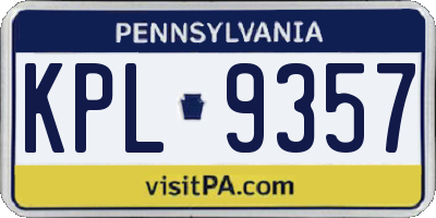 PA license plate KPL9357