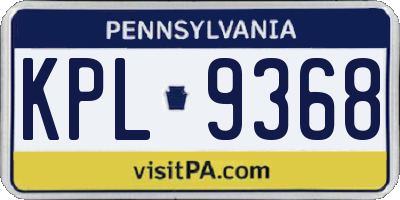 PA license plate KPL9368