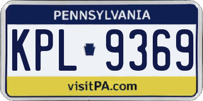 PA license plate KPL9369