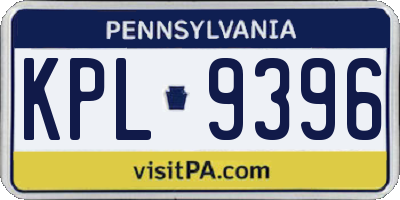 PA license plate KPL9396