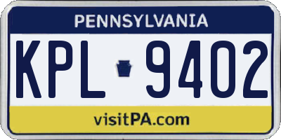 PA license plate KPL9402