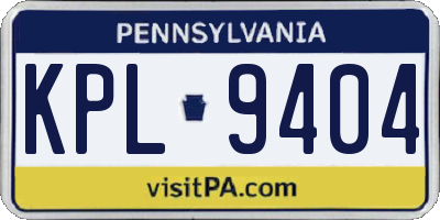 PA license plate KPL9404