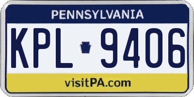 PA license plate KPL9406