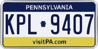PA license plate KPL9407
