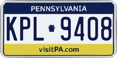 PA license plate KPL9408