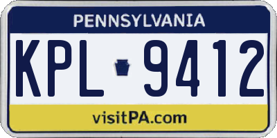 PA license plate KPL9412