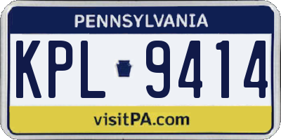 PA license plate KPL9414